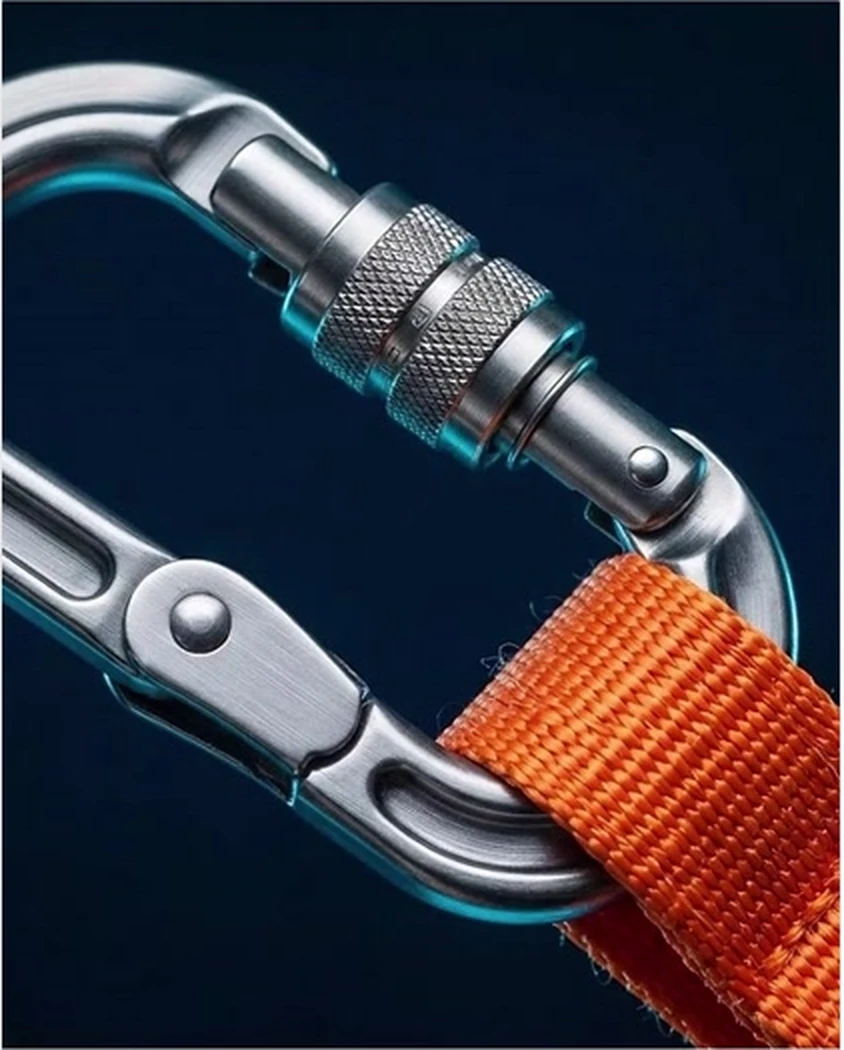 Safety carabiner and fall-protection webbing